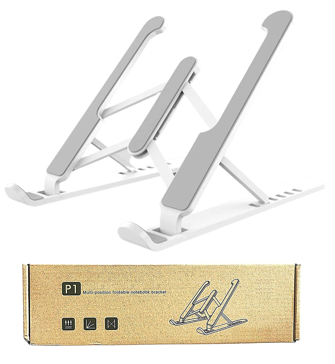 ONCARNIVAL Oncaarnival Foldable Height Adjustable Plastic Laptop Stand Holder Overheat Protection Portable Desktop Holder Compatible for All Laptops Upto 15.6cm - White (B09T6ZHSPV) Amazon Price History, Amazon Price Tracker