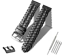 Vista 1 de Moran Quick Release Braided Leather Watch Band 20mm 22mm Replacement Handmade Strap Men Women for Samsung Galaxy watchFossilGarmin SmartWatch