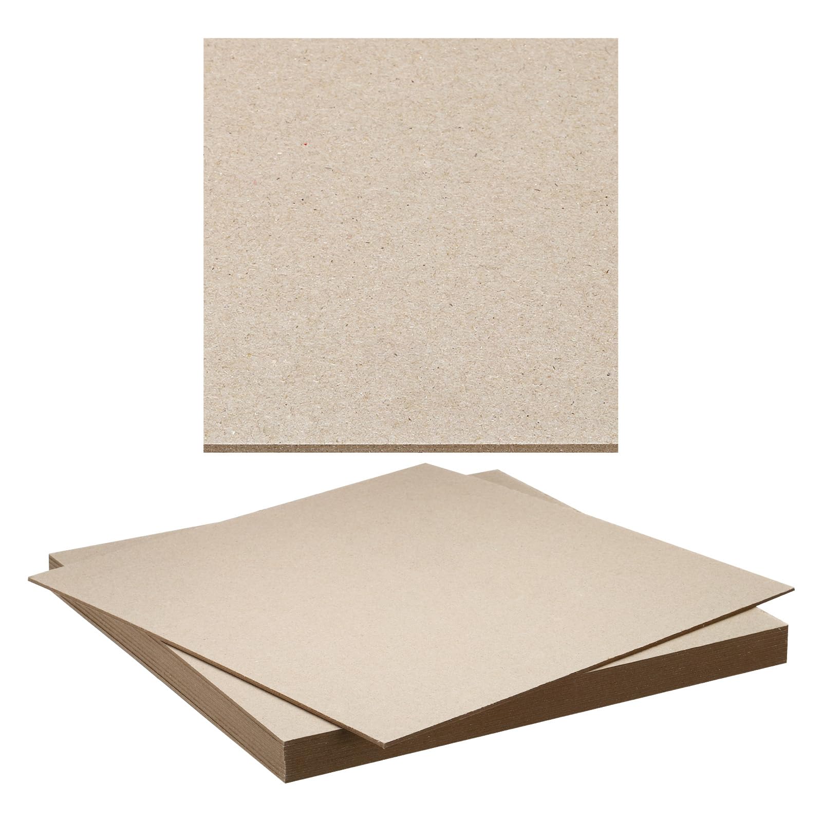 PATIKIL 12x12x0.1" Chipboard Sheets, 10Pcs Thick Book Board Binders Board Sturdy Bookbinding Supplies for Book Binding Cover Gray