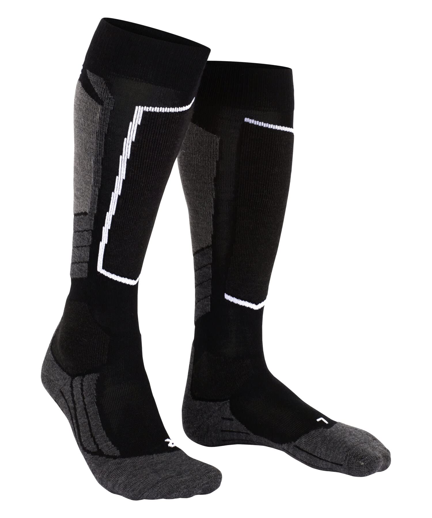 FALKE mujer SK2 Wool calcetines de esquí amortiguación media espinillera anti ampollas cálida transpirable secado rápido regulación del clima antiolores lana hilo funcional 1 par