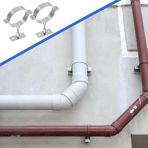 Miniatura 5 de 2 soportes de tubo ajustables resistentes de 4 pulgadas, colgador de tubo de anillo de acero galvanizado, abrazadera de soporte de tubo, correa de