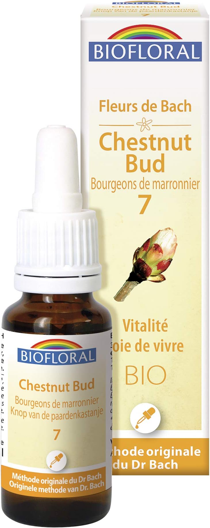 Biofloral Organic Bach Flowers Remedies Vitality Joie de Vivre Chestnut Bud n°7 20 ml