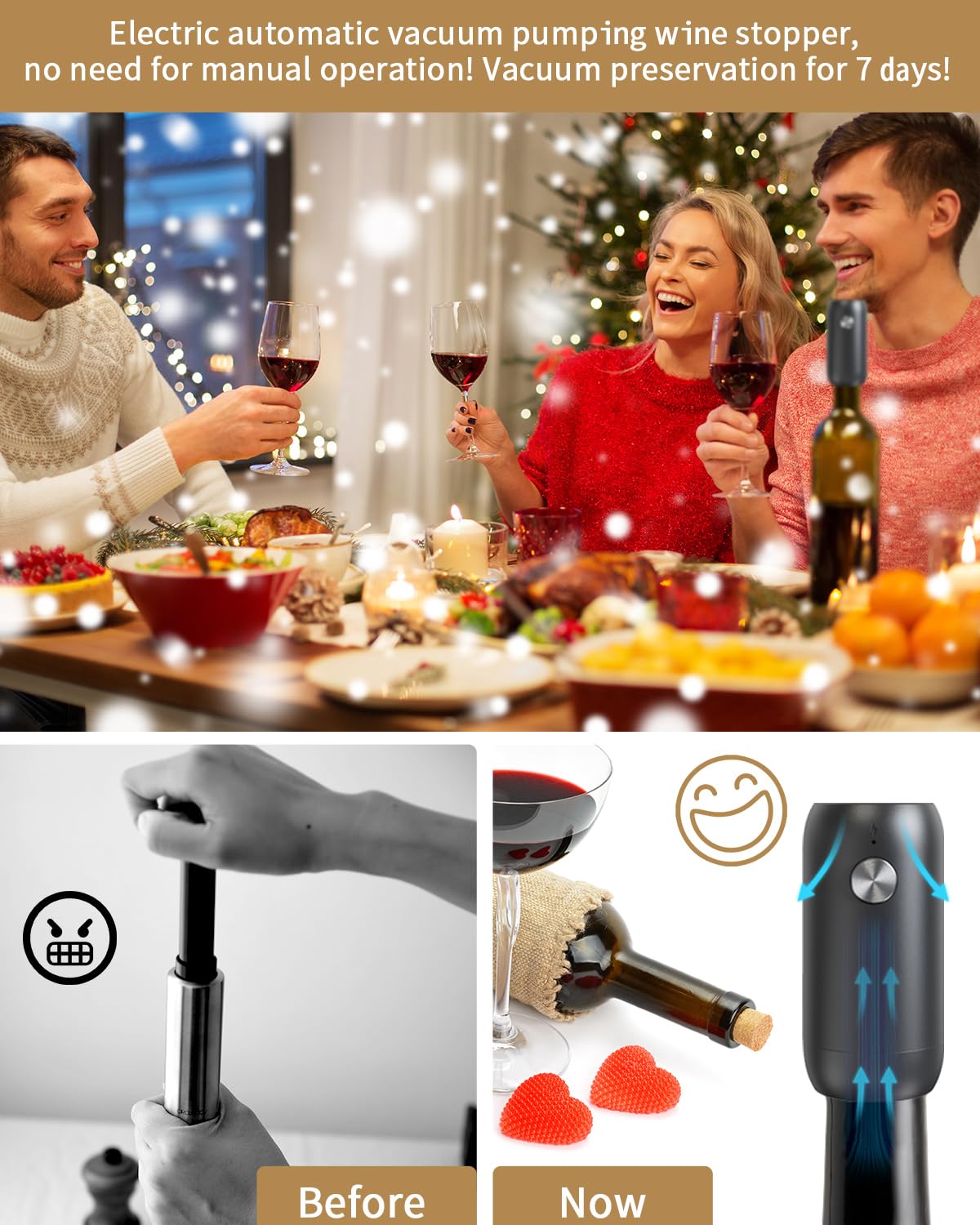 Juego de abridor eléctrico de botellas de vino recargable 5 en 1 con cortador de aluminio, abridor de vino eléctrico, aireador y vertedor de vino eléctrico 2 en 1, tapón de vino al vacío 6