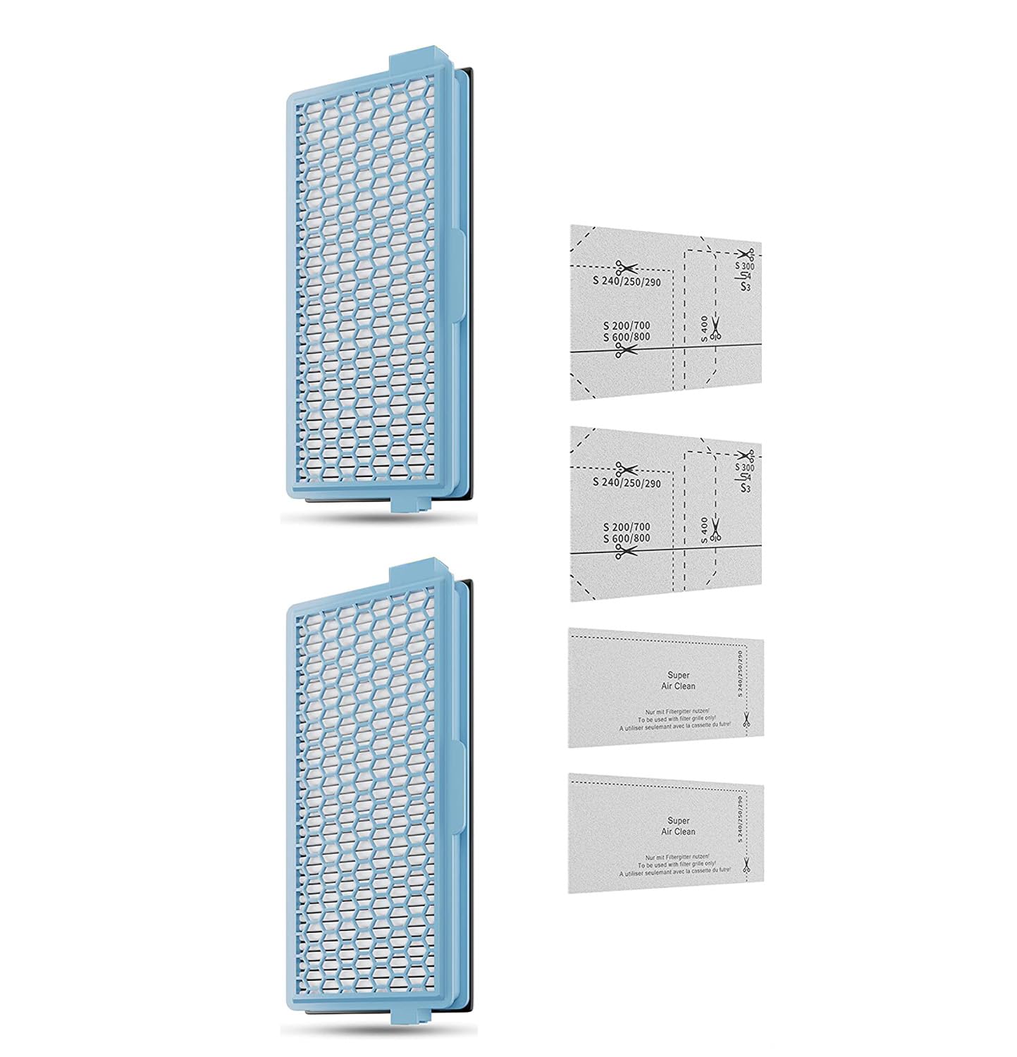 2 Hepa Filter Compatible with Miele Vacuum Cleaners, 3D Efficiency Bags + SF-HA 50 Active AirClean Filter for Miele Hepa, Fit for SF-HA 50 S4 S5 S6 S8 Series — image 1