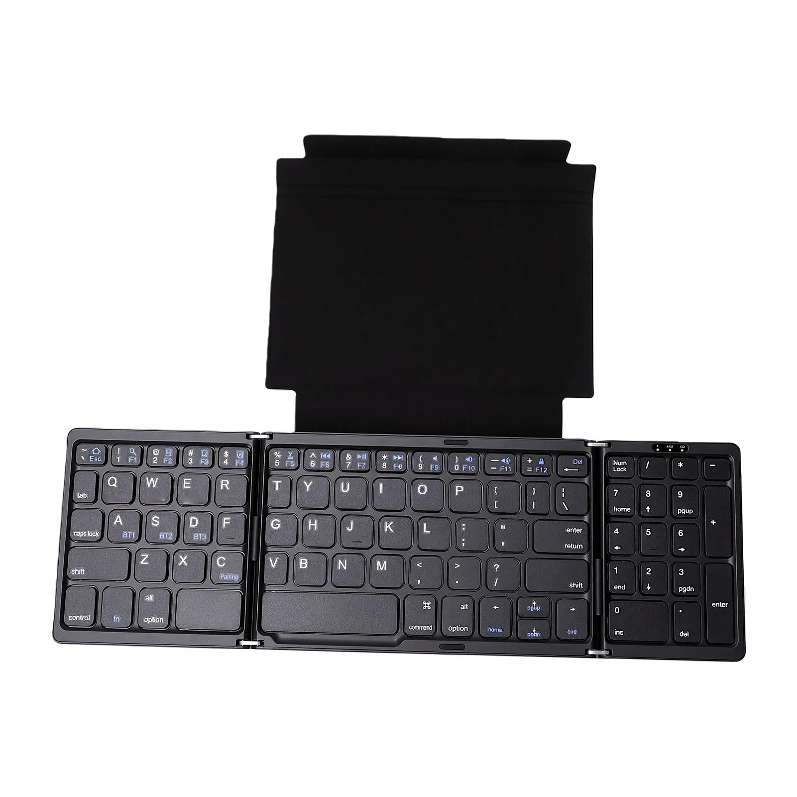 Teclado Inalámbrico Plegable, Diseño Compacto de Triple Plegado (Black)