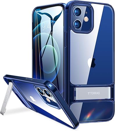 Amazon Torras 全透明 Iphone 12 用ケース Iphone 12 Pro 用ケース 6 1インチ スタンド付き 3way置き対応 角度調整可能 黄変防止 アイフォン12 12pro 用カバー ダーブルー Moonclimber Torras 家電 カメラ