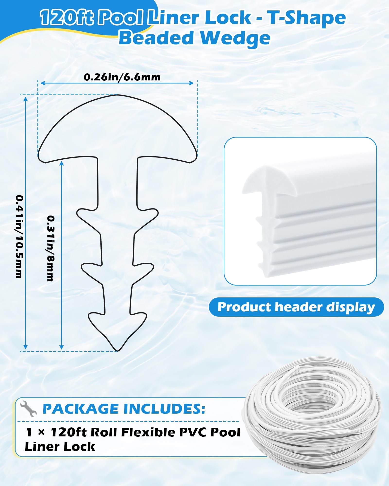 SuperDi Quaker QP1562 - Rollo de plástico para Revestimiento de Piscina (36,6 m)