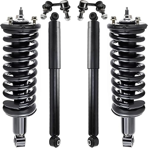 Miniatura 25 de Detroit Axle - Kit de amortiguadores de 6 puntales para Chevrolet Cruze Volt 2011-2012, puntales delanteros con resortes helicoidales barras