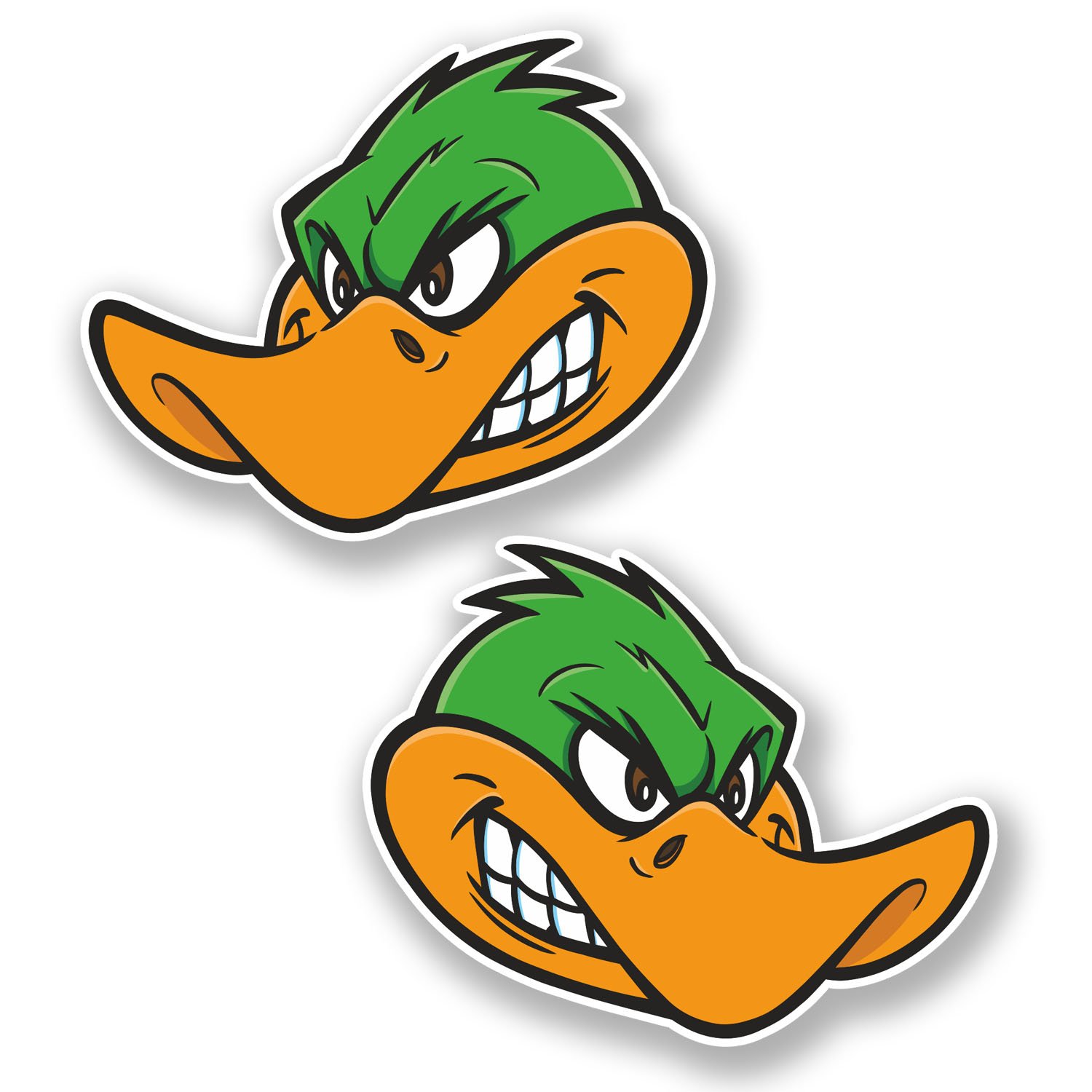 2 x 10cm Angry Duck Vinyl Sticker Decal Helmet Laptop Car Motorbike Bird #6661 (10cm Wide x 8cm Tall)