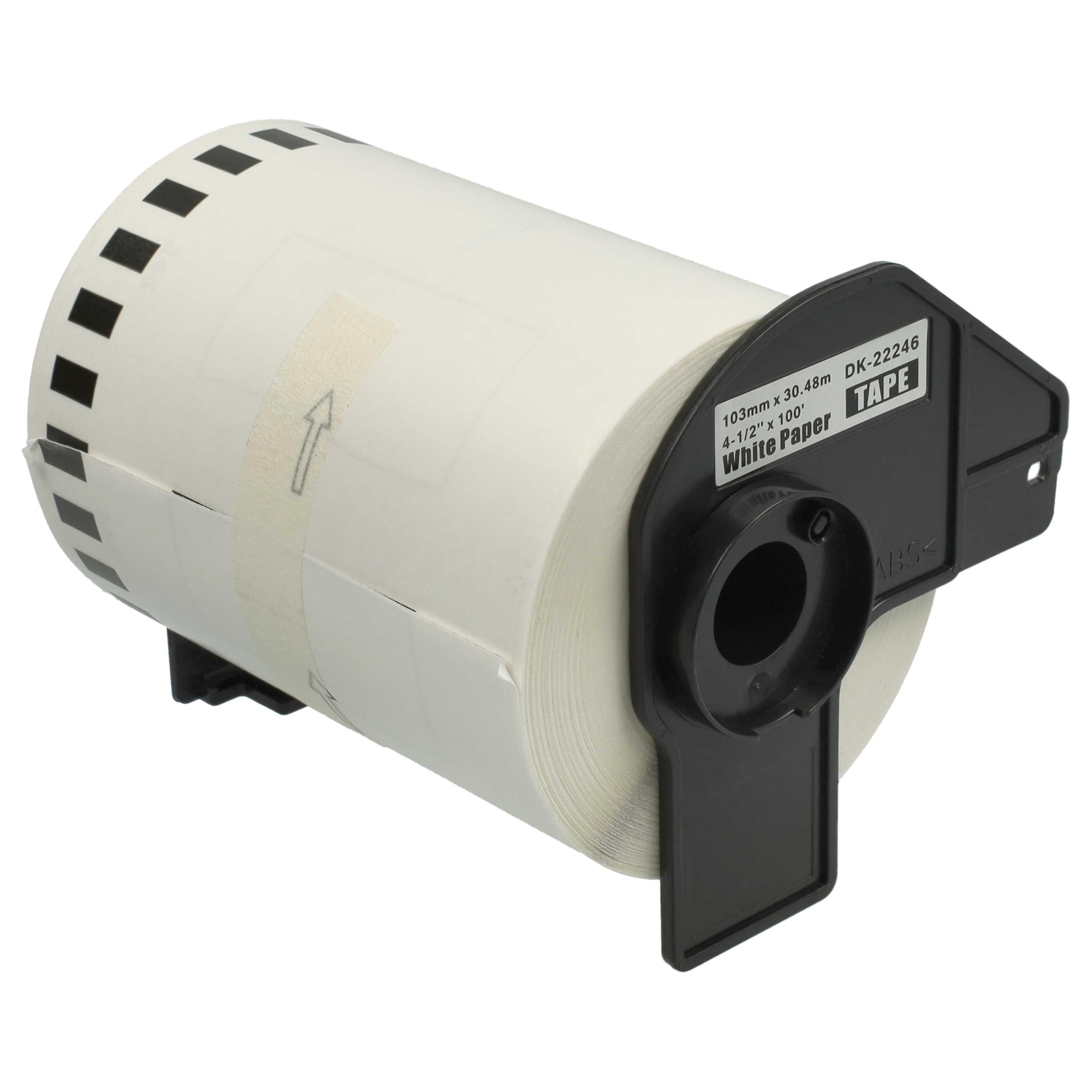 vhbw 5x rotolo etichette con supporto 103mm x 30,48m compatibile con Brother P-Touch QL 1110 NWB, QL 1110 NWBc etichettatrice - autoadesivo