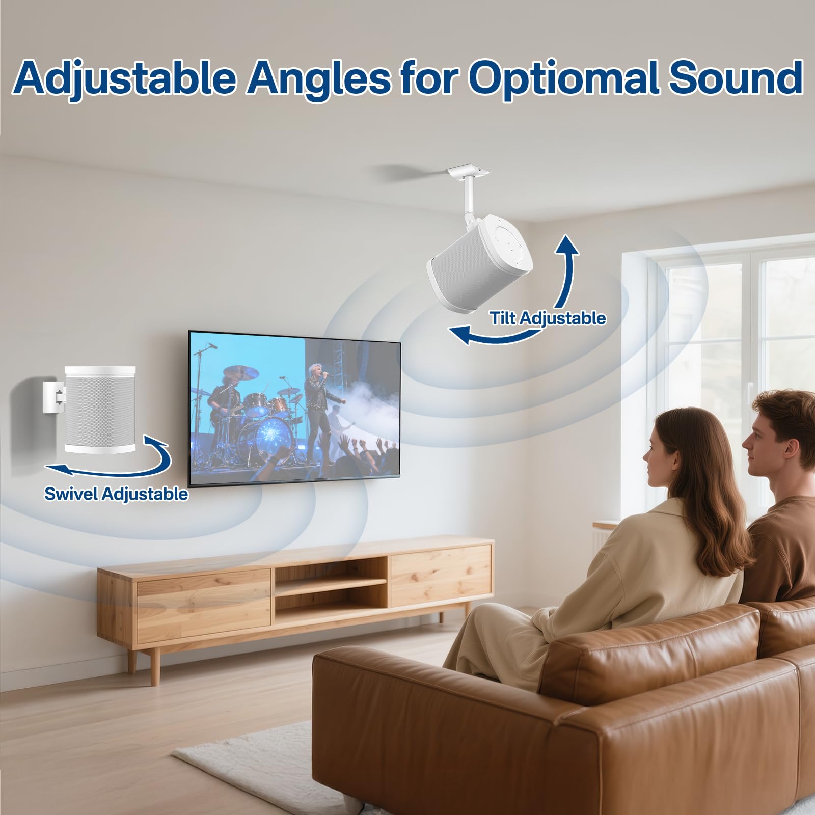 Amazon | Sonos One用壁マウント。 ホワイト | notiela | スピーカー