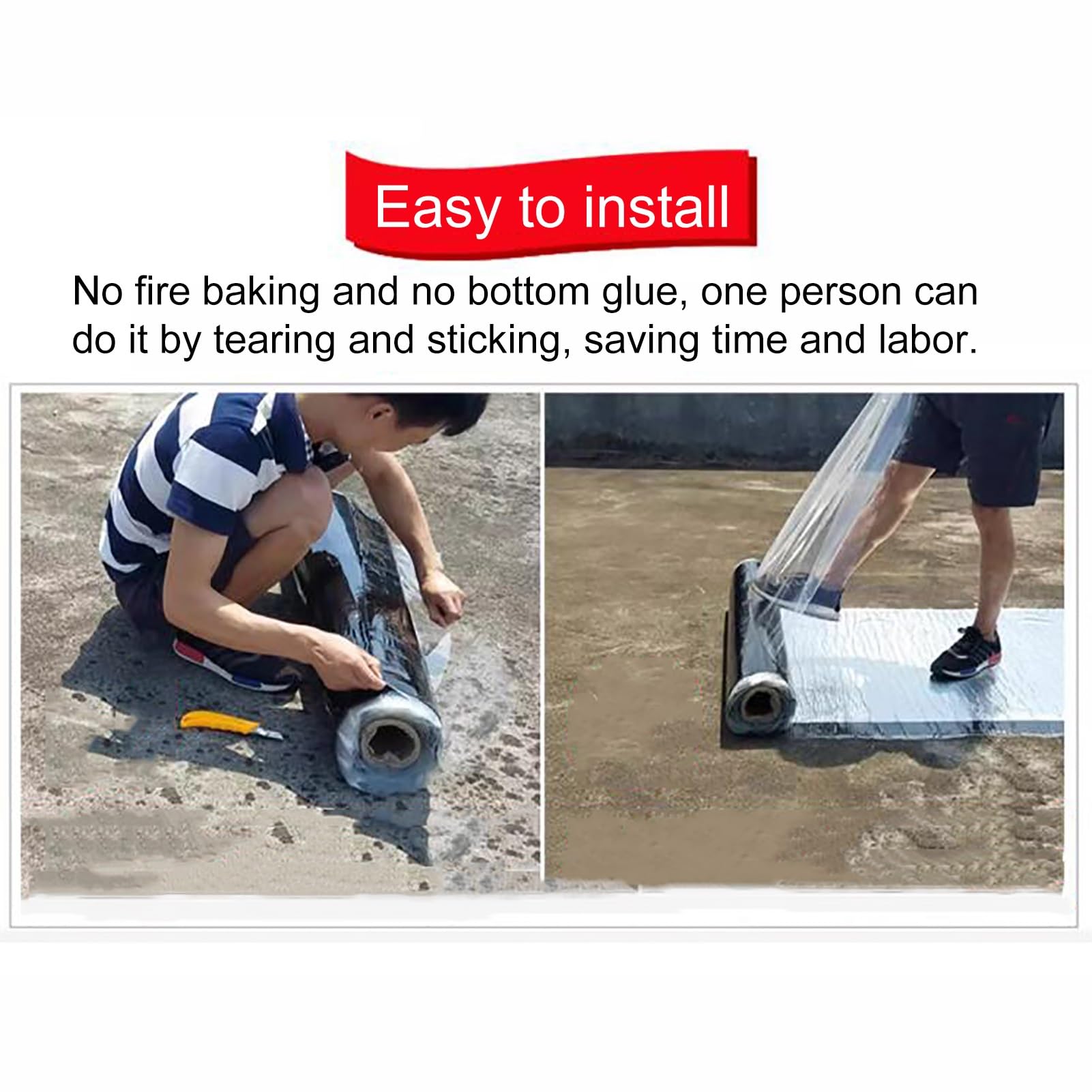 Generico Nastro bituminoso Autoadesivo Impermeabile, Rotolo di sigillante in Alluminio per perdite, Nastro Isolante Termico per tetti, Crepe e Fessure delle finestre (30 cm x 5 m)