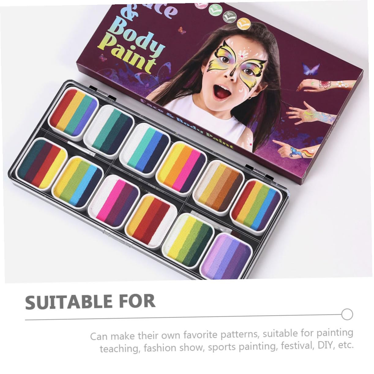 Kit de Pintura Facial para Maquillaje de 12 Colores, Pigmento