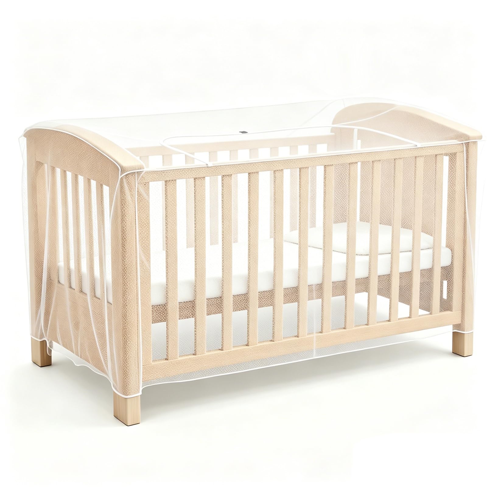 NICEWAT Universal Mosquito Net for Cot Bed, Breathable Cat Netting for Next to Me Crib, Travel Mosquito Net with Zipper, Baby Bed Cover Net, Protect from Baby Climbing Out and from Cats or Insects In