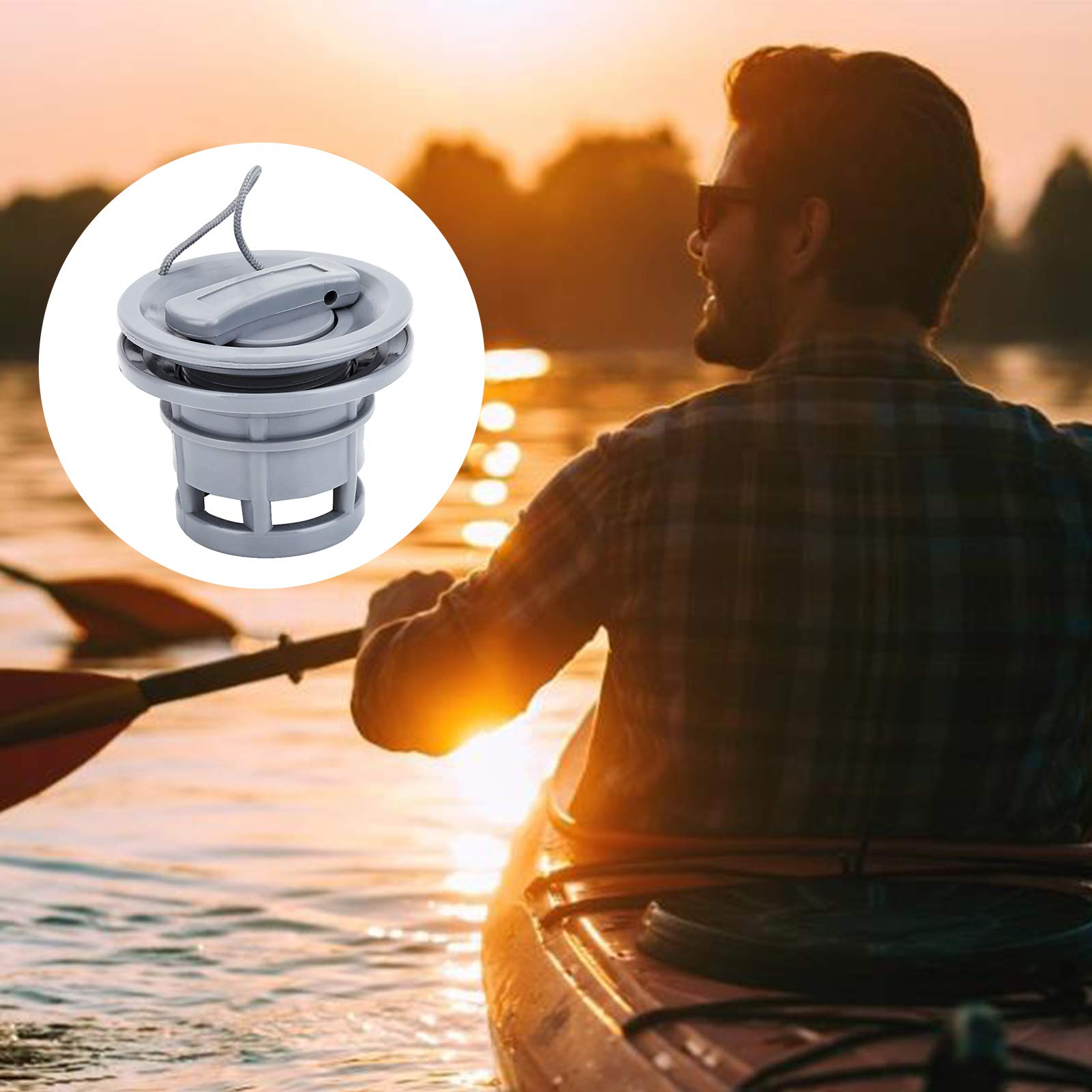 Yosoo Health Gear Zawór powietrza do łodzi, zamiennik zaworu deski wiosłowej, adapter do zaworu gazowego kajakowego, zatyczki powietrzne, zawór nadmuchiwanej łodzi PCV, do kajaka, kajaka, pontonu