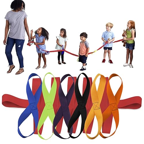 Miniatura 1 de Cuerda de caminar para niños pequeños, cuerda colorida para preescolar, guardería, escuela, niños, al aire libre, asas coloridas para mantener a los