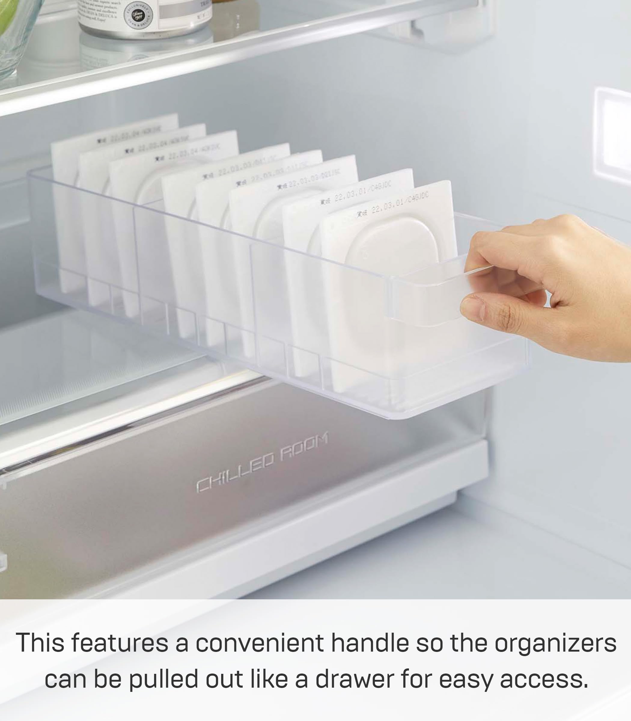 YAMAZAKI 5762 TOWER organizer na lodówkę z przegrodami, biały, żywica PS, minimalistyczny design