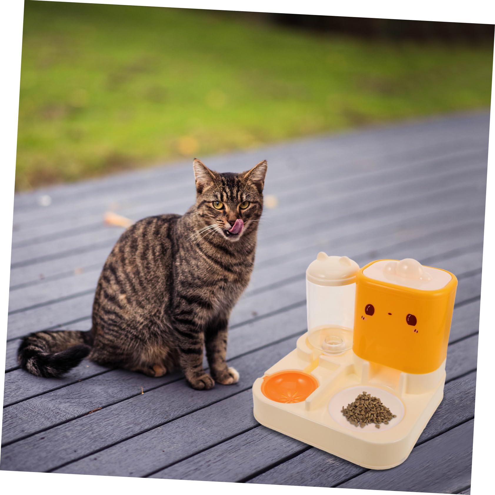 VICASKY Mangeoire et Abreuvoir pour Chat Gamelle Double pour Chaton Distributeur Automatique Eau pour Chat Station Alimentation