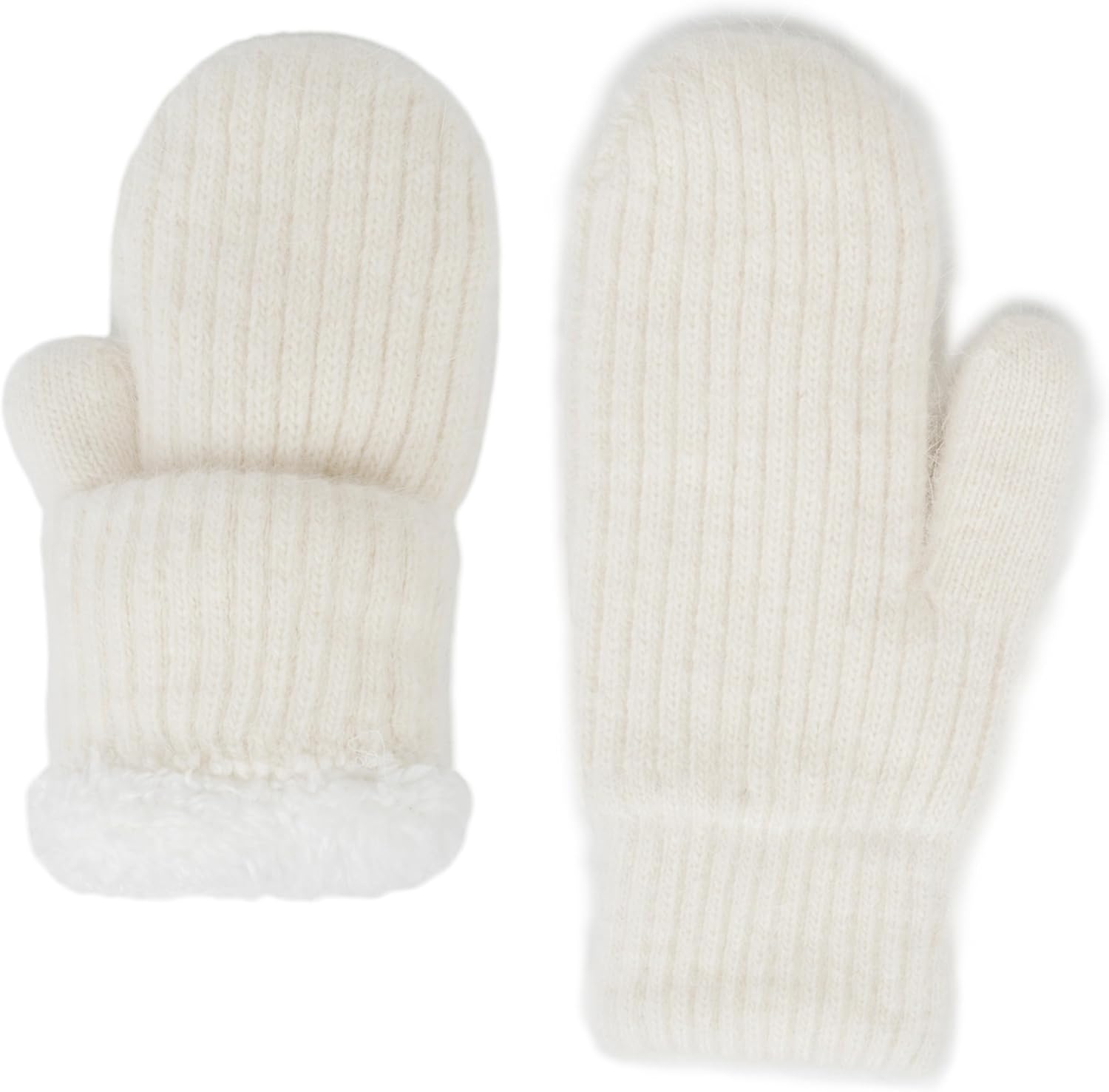 Winter Warm Knitted Mittens for Women - Cold Weather Stretch Thick Faux Fleece Gloves - Image 7