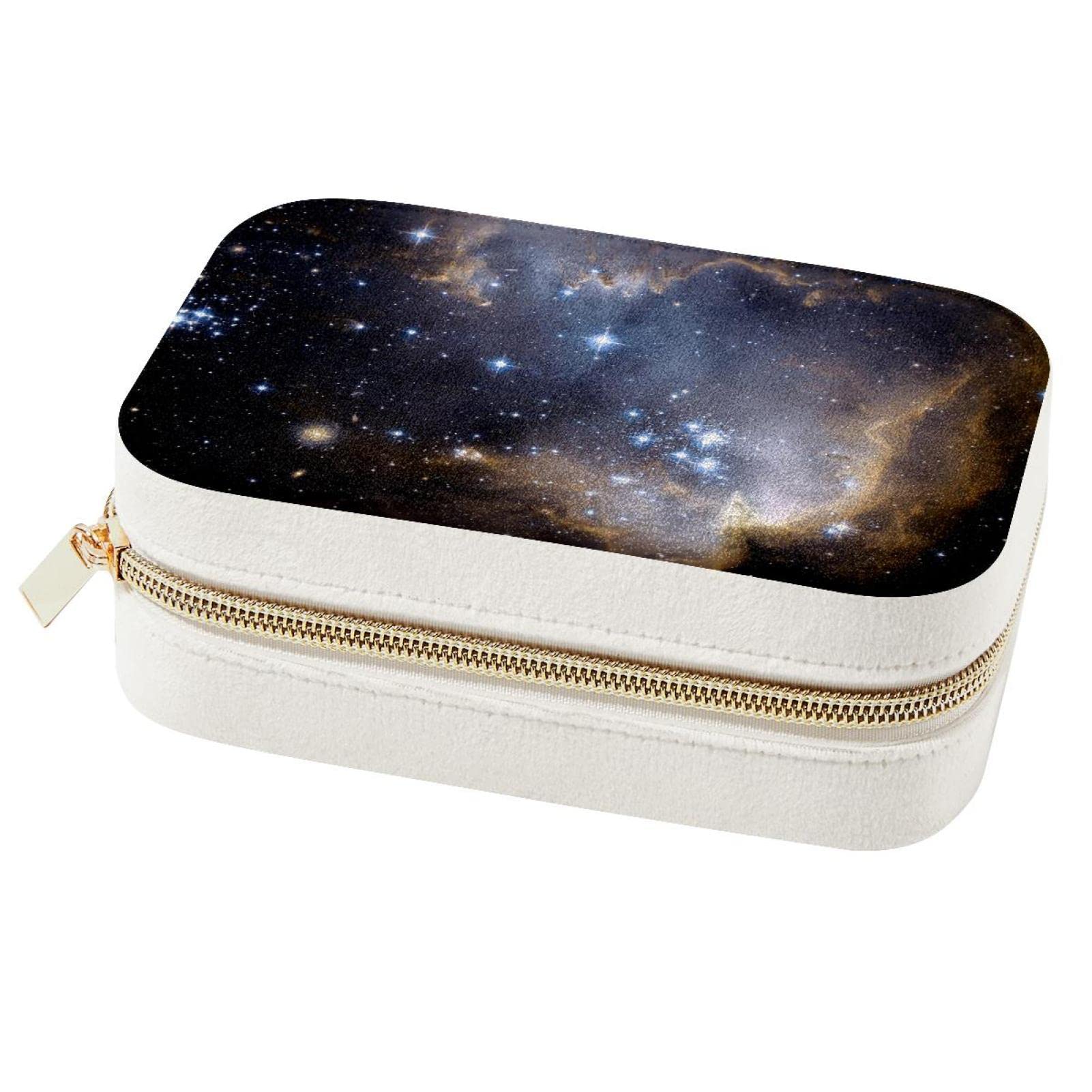 Boîte à bijoux portable galaxie pour boucles d'oreilles et bagues