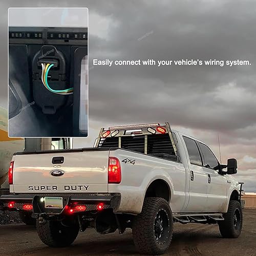 Miniatura 4 de Extensión de cable de remolque Conector de extremo de remolque plano de 4 vías con enchufe macho y hembra 18 AWG 26 pulgadas luz de enganche de 4