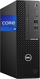 Dell OptiPlex 3080 Desktop Computer, Intel i9-10900, 64GB RAM 2TB NVMe SSD, DVDRW, USB C, 2-Monitor Support, HDMI, DisplayPort, AC Wi-Fi, BT, Windows 11 Pro, Black SFF