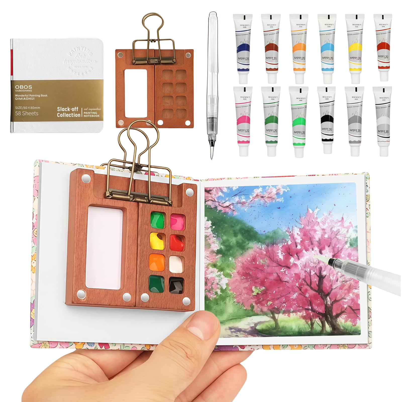 Mobiele Aquarelverfset met 24 Kleuren - Nu 1 kopen, 1 gratis
