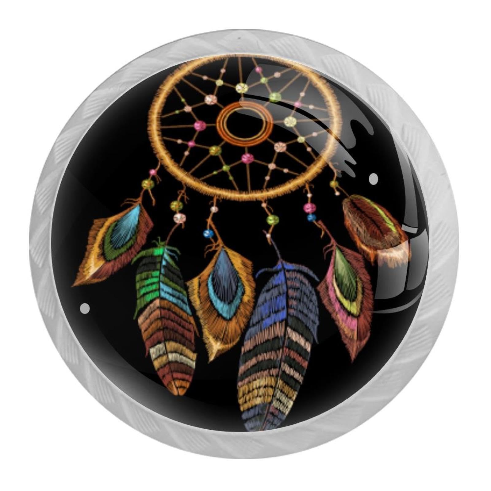 Tqmspg Multi06 4 Pieces Drawer Pulls Dreamcatchers Door Knobs Dresser Handles For Kitchen Wardrobe Cupboard Hardware Furniture