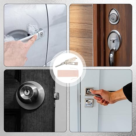 Key Decoder Made of Stainless Steel Key Decoder Master Key Decoder SC4 Stainless Steel Key Decoder Auto Lock Pick Stainless Steel Master Key Decoder with Storage Bag for Door Locks