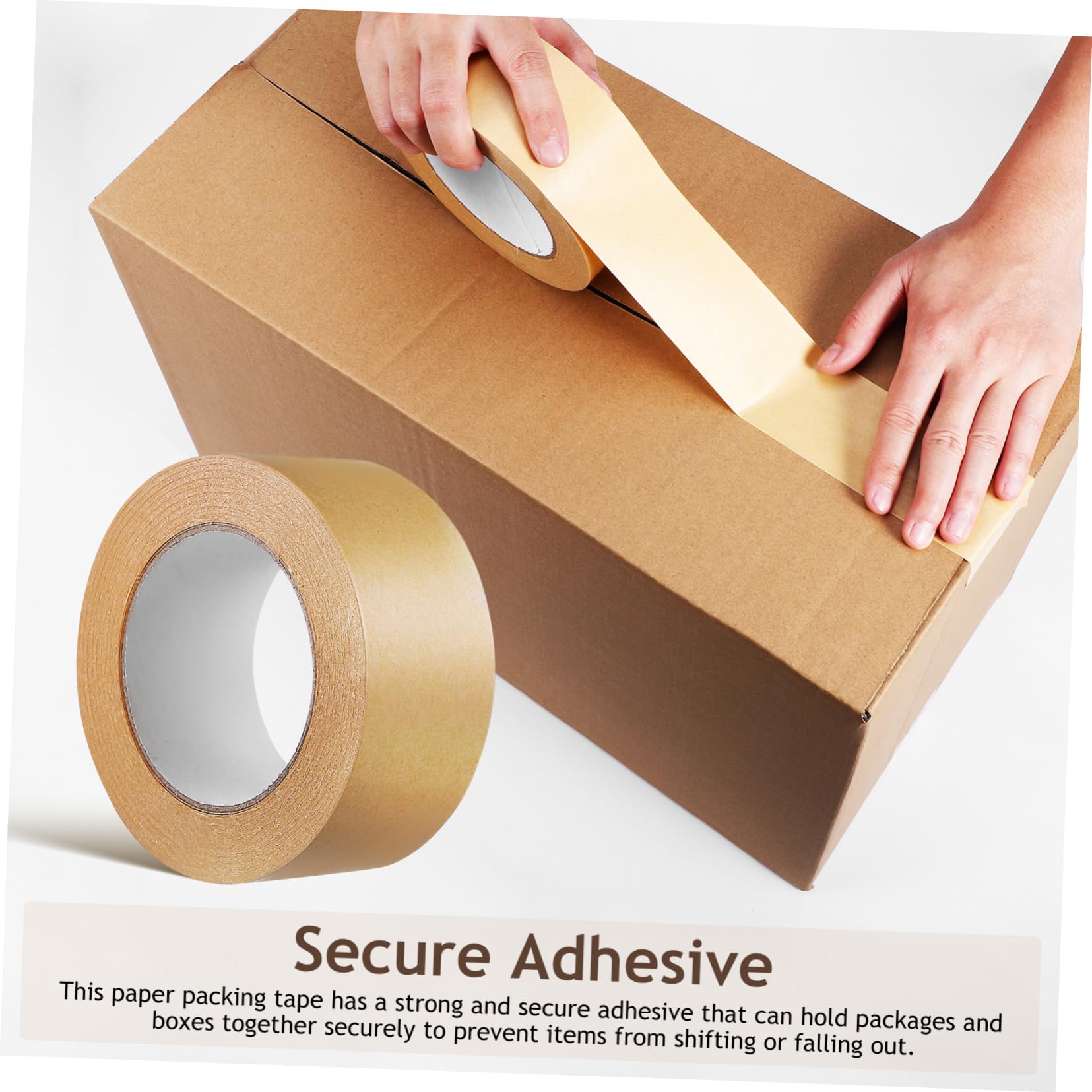 Mikikit 4rotoli Adesivo Kraft Scrivibile Per Resistente Per Spedizioni e Traslochi e Facile Usare Per Etichettatura e Sigillatura Scatole