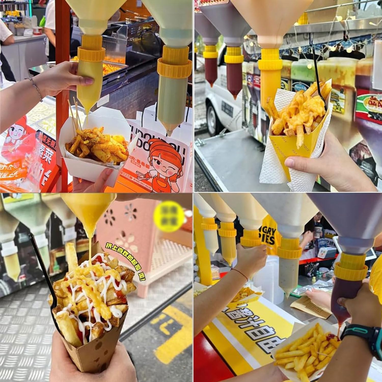 Hängender Saucenspender Mit 5,5 L Fassungsvermögen, Multifunktionale Runde Gewürzflasche Mit Auslaufsicherem Design, Sauceneimer Mit Großem Fassungsvermögen Für Ketchup, Salatdressing, Currysauce