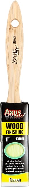 Axus Decor Wood Finishing Paint & Varnish Brush (Lime Series) - 1"/25mm - for Applying and Laying Off Paints, Varnishes and Lacquers Without Dripping