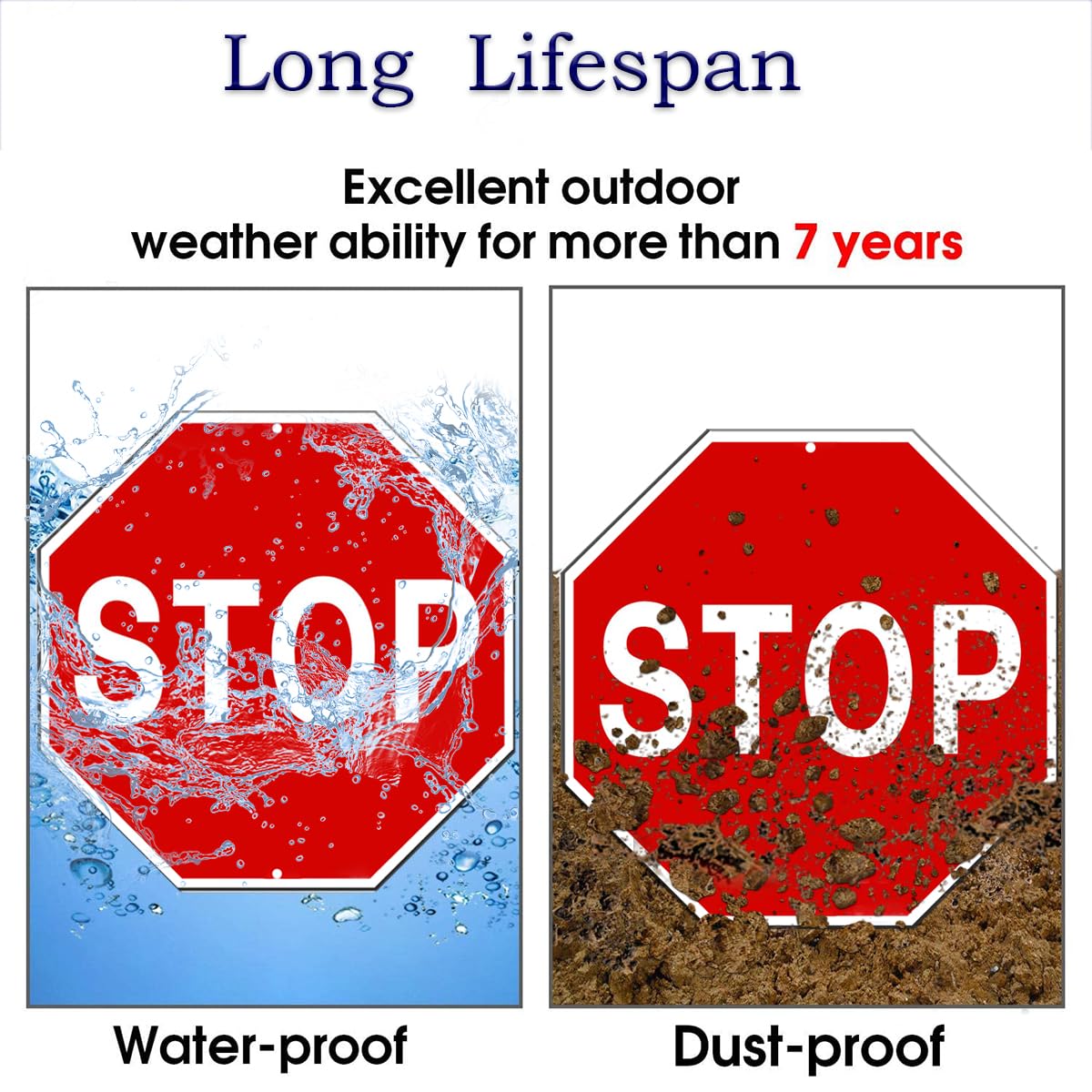 SWEETAPRIL Stoppschild Aus Aluminium – 30,5x30,5 Cm, Reflektierend, Wetterfest