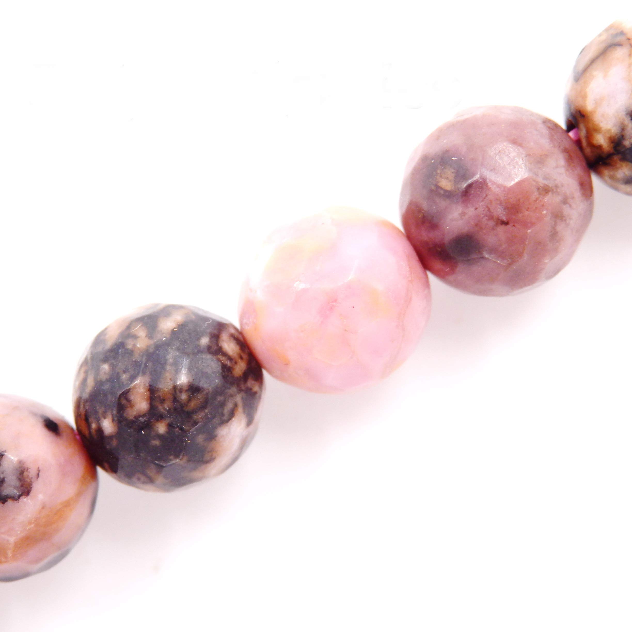Malahill Natural Rhodonite Stone Beads – 5 Strands, 6mm Faceted Cube, For Jewelry Making