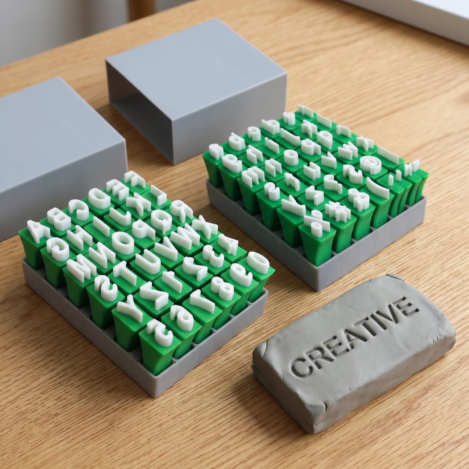 Nivofu Juego de 2 Sellos de arcilla del alfabeto, Sellos de Letras Número Sellos,sellos letras,letras ceramica,letras para arcilla,Sello de letra tridimensional 3D para cerámica, cerámica