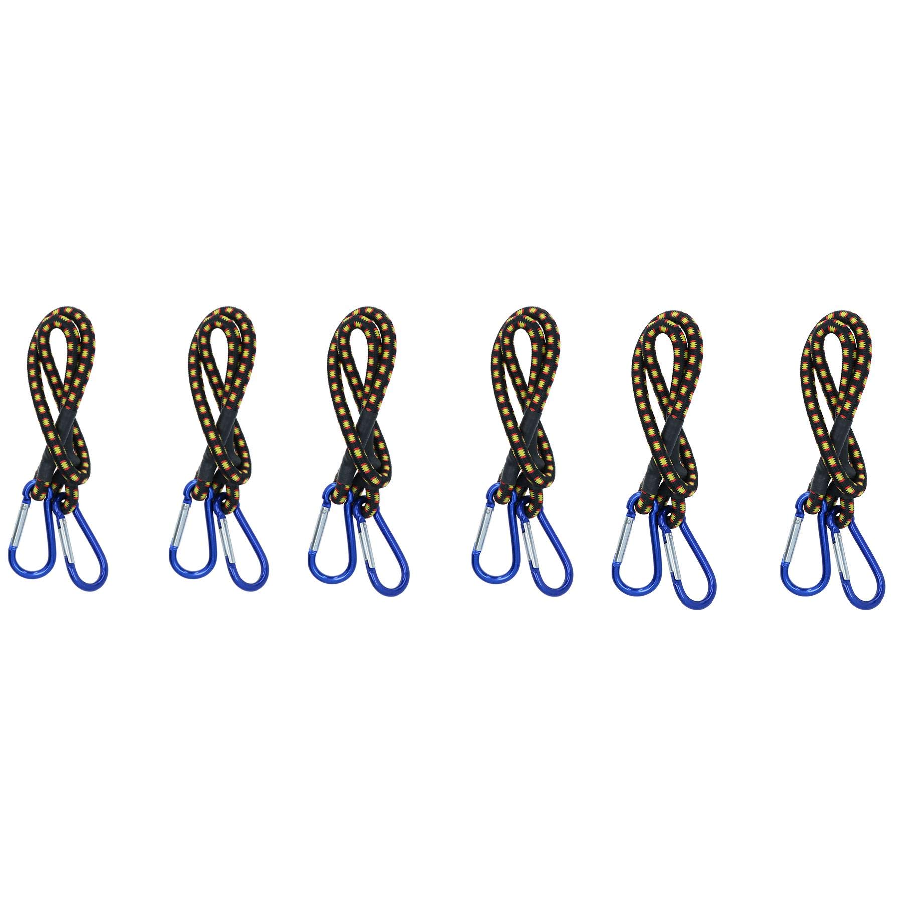 Sangles élastiques 61 cm avec mousquetons alu pour fixation de chargement