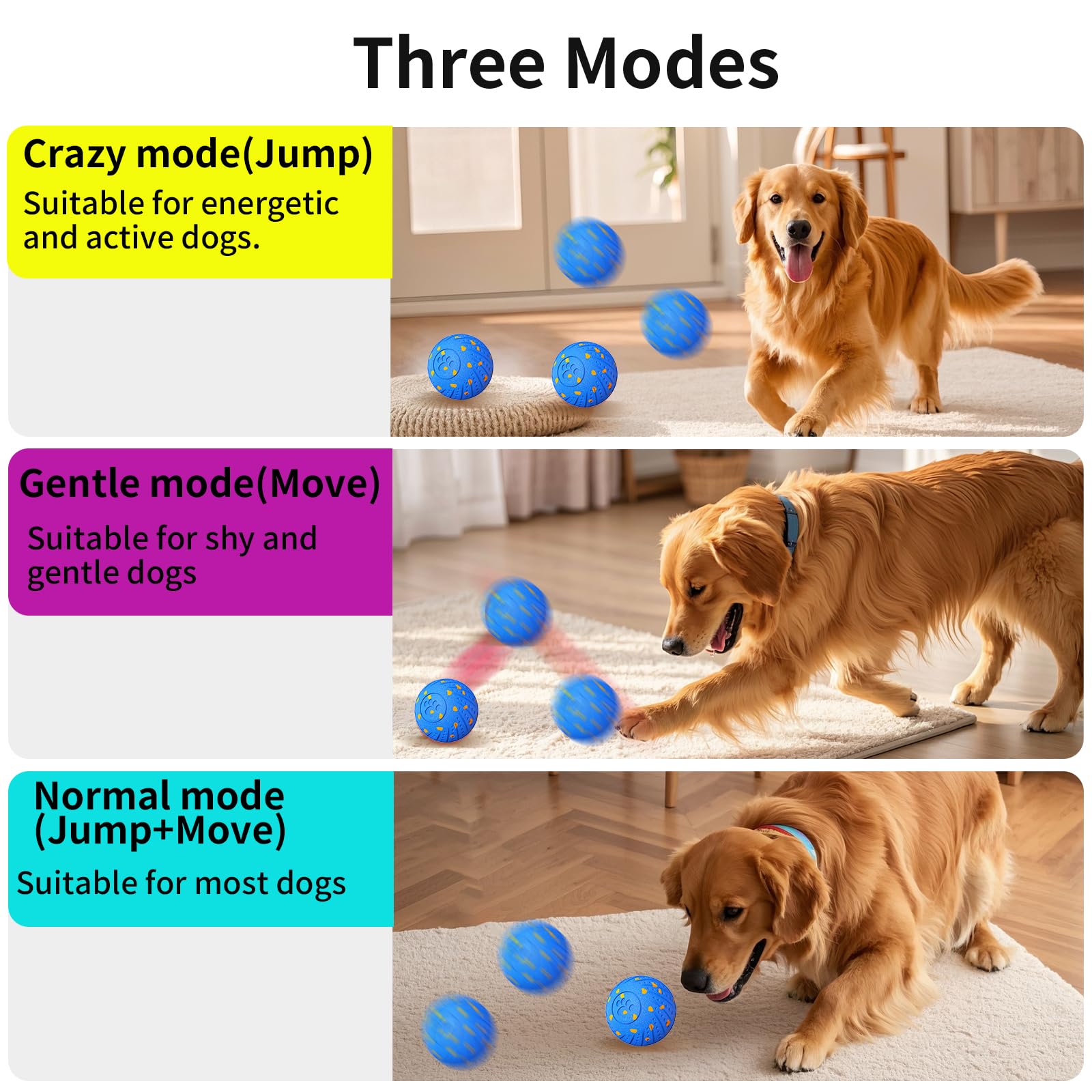 Palla giocattolo interattiva 2 in 1 per masticatori aggressivi, palla per cani in E-TPU, movimento automatico e rimbalzante, giocattolo intelligente per animali domestici con sensore di