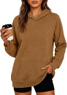 Zeagoo Womens Oversized Hoodies Pullover Fleece Hooded Sweatshirt Trendy | Comfort Hoodie, Womens Fall Clothes, Kangaroo Pocket, Raglan Sleeves, Long Sleeve, Solid Color, Casual, Winter, Midweight