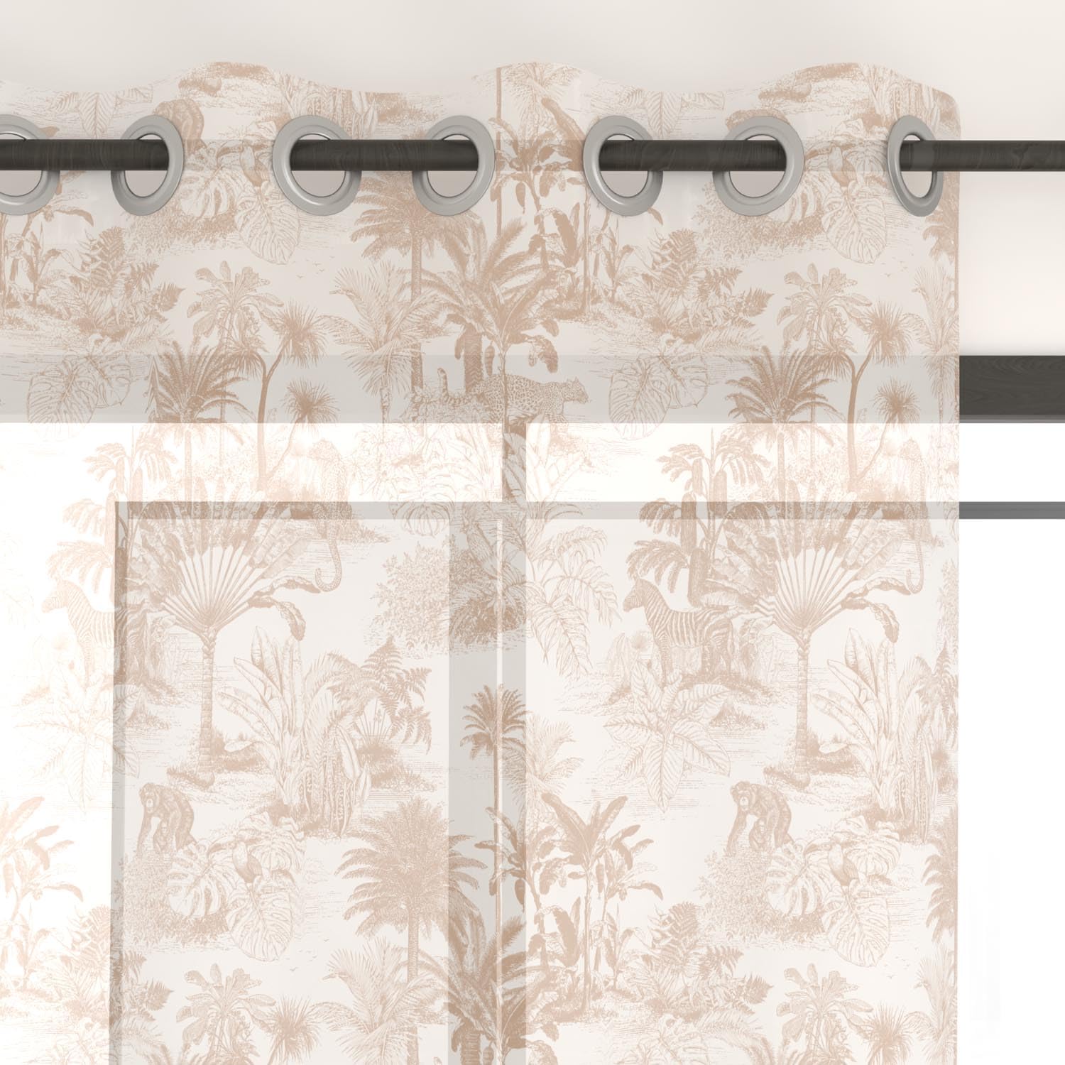 Soleil d'ocre, Kenya Printed Voile with Eyelets 135 x 250 cm Polycotton