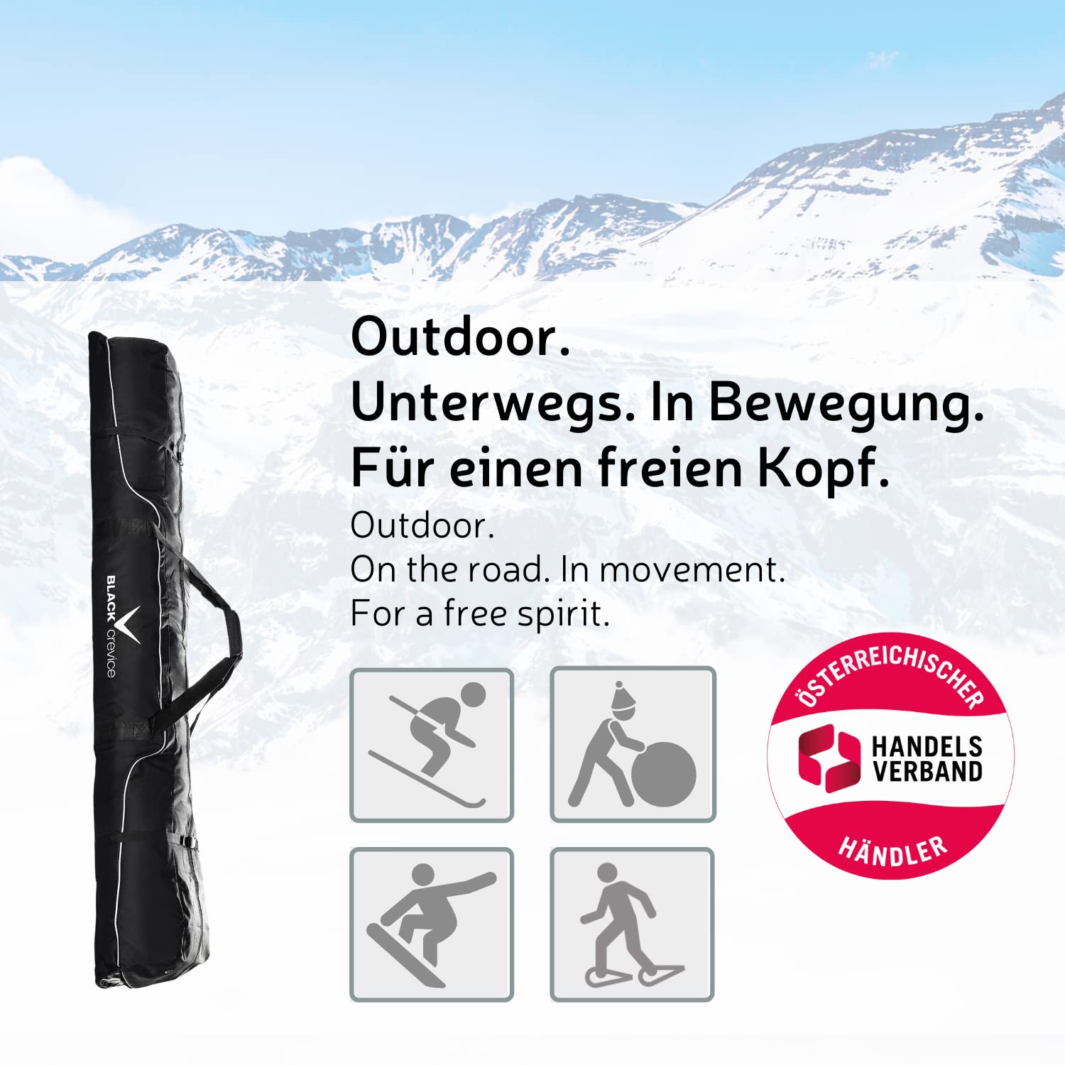 Black Crevice Sac de Ski pour 3 Paires de Skis alpins Sac Mixte