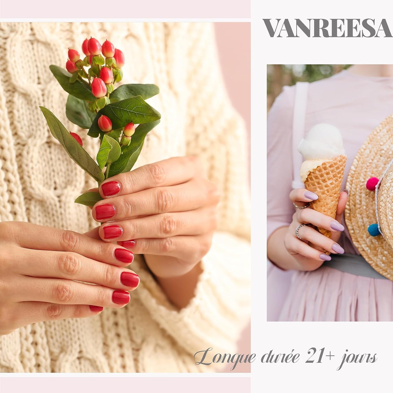 VANREESA Kit Vernis Semi Permanent Complet, 16 Couleurs Vernis Gel U V Semi Permanent avec Lampe à Ongles 48W U V LED et Décoration et Outils pour les Ongles, Cadeau pour les Femmes