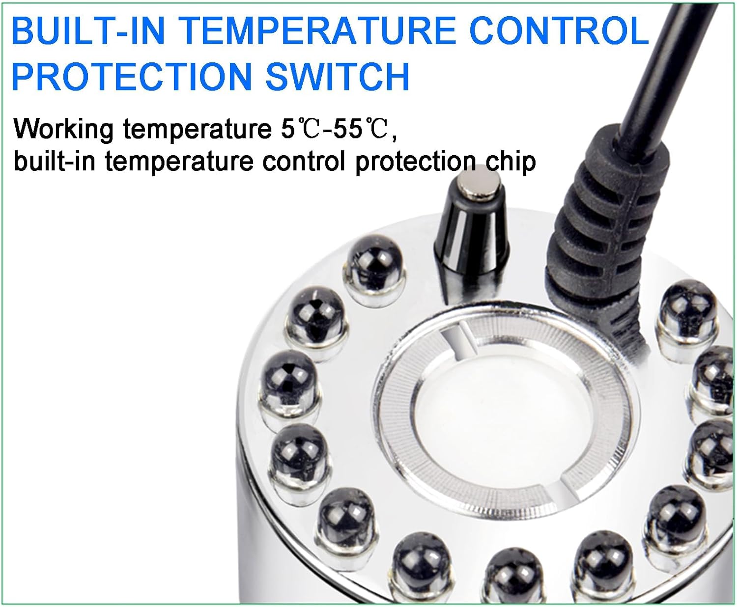 One-to-Two Ultrasonic Mist Maker Fogger, with Mist Volume Regulator, Water Pond Fountain Fogger, with Buoy, No Light/with Light, for Water Pond Pot Rockery Sink