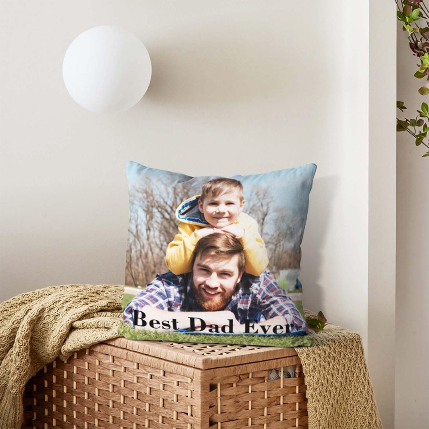 Custom Photo Pillow 18"x18" - Personalized Double Sided Pillows Cover with Picture Text, Soft Decorative Throw Case, Unique Gift for Couples, Family, Friends（Pillow Insert Included）