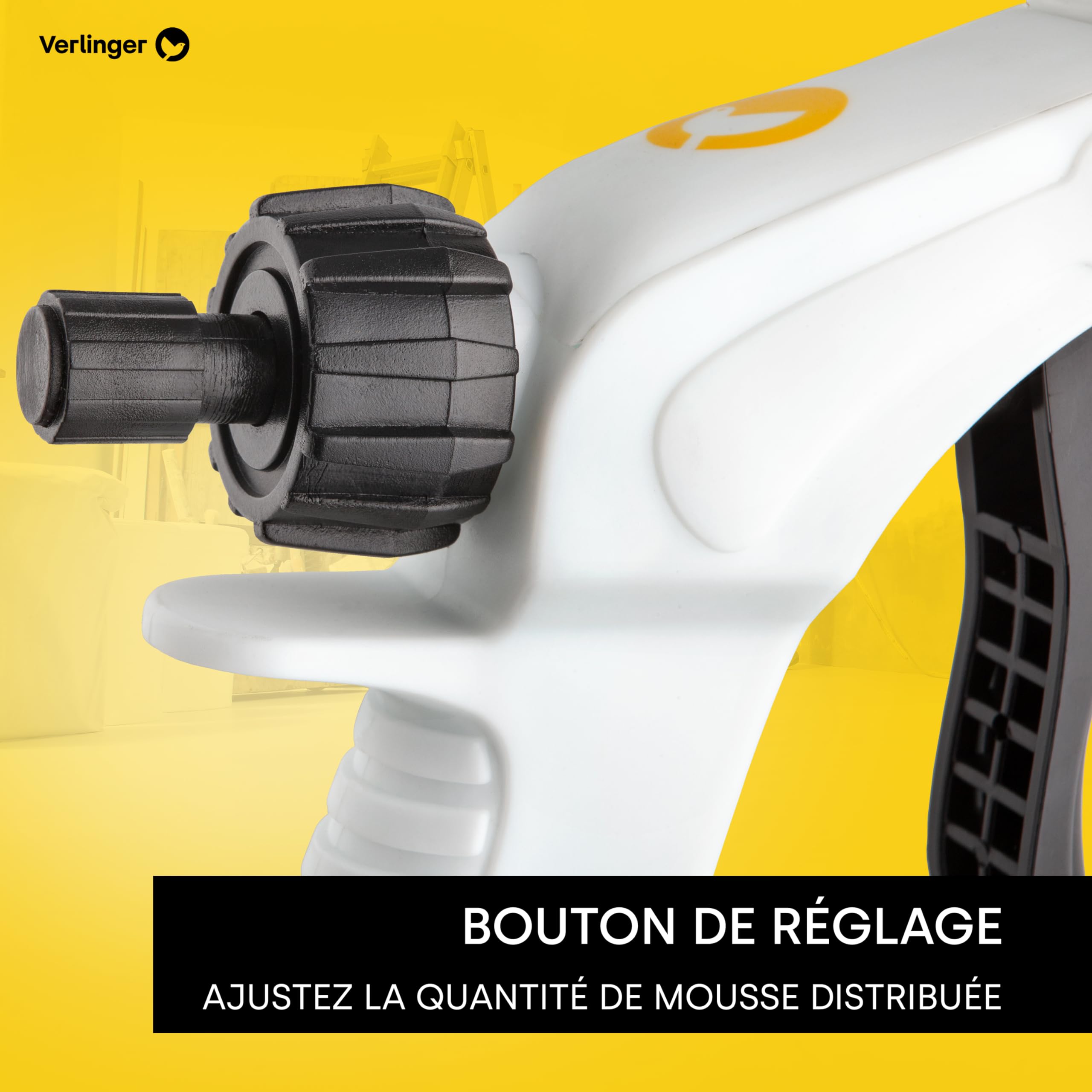 Pistolet pour Mousse PU - Applicateur Professionnel pour Remplissage, Étanchéité et Isolation - Pistolet Mousse de Construction et Adhésifs de Dosage Précis, Robuste et Durable Blanc