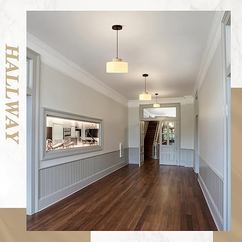 Miniatura 6 de BOKT Japanese Wabi Sabi Pendant Light Mid Century Small Bedside Wood Hanging Lamp Kitchen Island Light Fixtures Adjustable Glass Vintage Chandelier