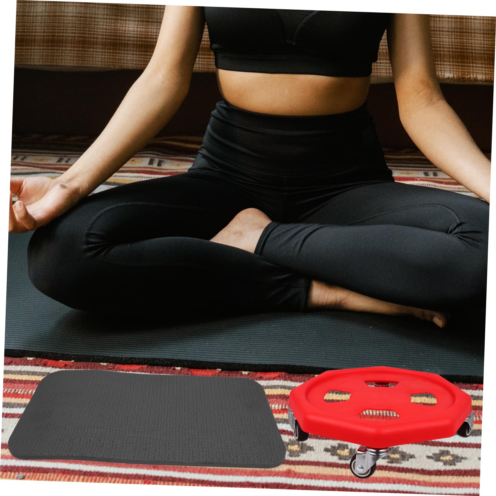 Abaodam Abdominal Trainer mit Gleitscheibe und Kniematte für Effektives Bauchmuskeltraining Multifunktional rutschfeste Oberfläche für Zuhause und Unterwegs