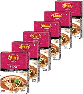 Shan Nihari Masala Seasoning Mix 60g | Authentic Mughlai Spice Blend for Slow-Cooked Meat Stew | Ideal for Beef, Mutton & Chicken | Rich in Aromatic Spices | Shan Meat Masala | (Pack of 6)