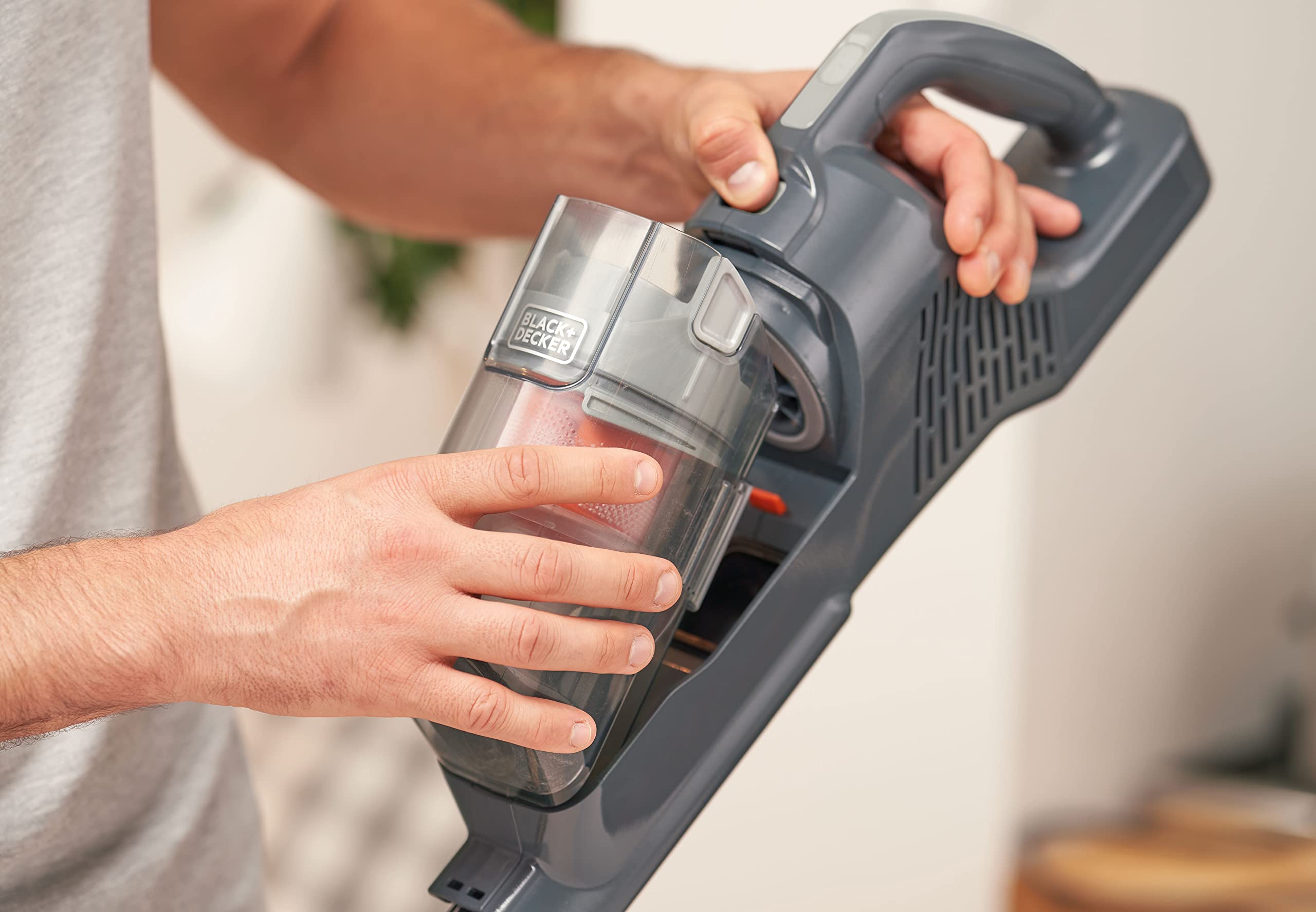 BLACK+DECKER, Bezprzewodowy odkurzacz pionowy 3 w 1 18 V/2 Ah, szaro-pomarańczowy, BHFEA520J-QW