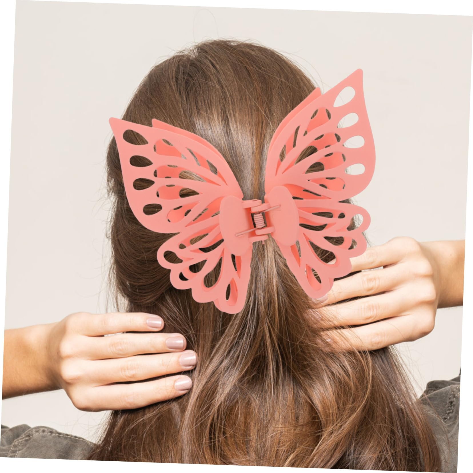 PLAFOPE 8 Stück Große Matte Haarspangen mit Schmetterlingsmotiv aus Ps und Abs für Dickes und Feines Haar für Hochzeit und Geburtstag Zufällige Farbe