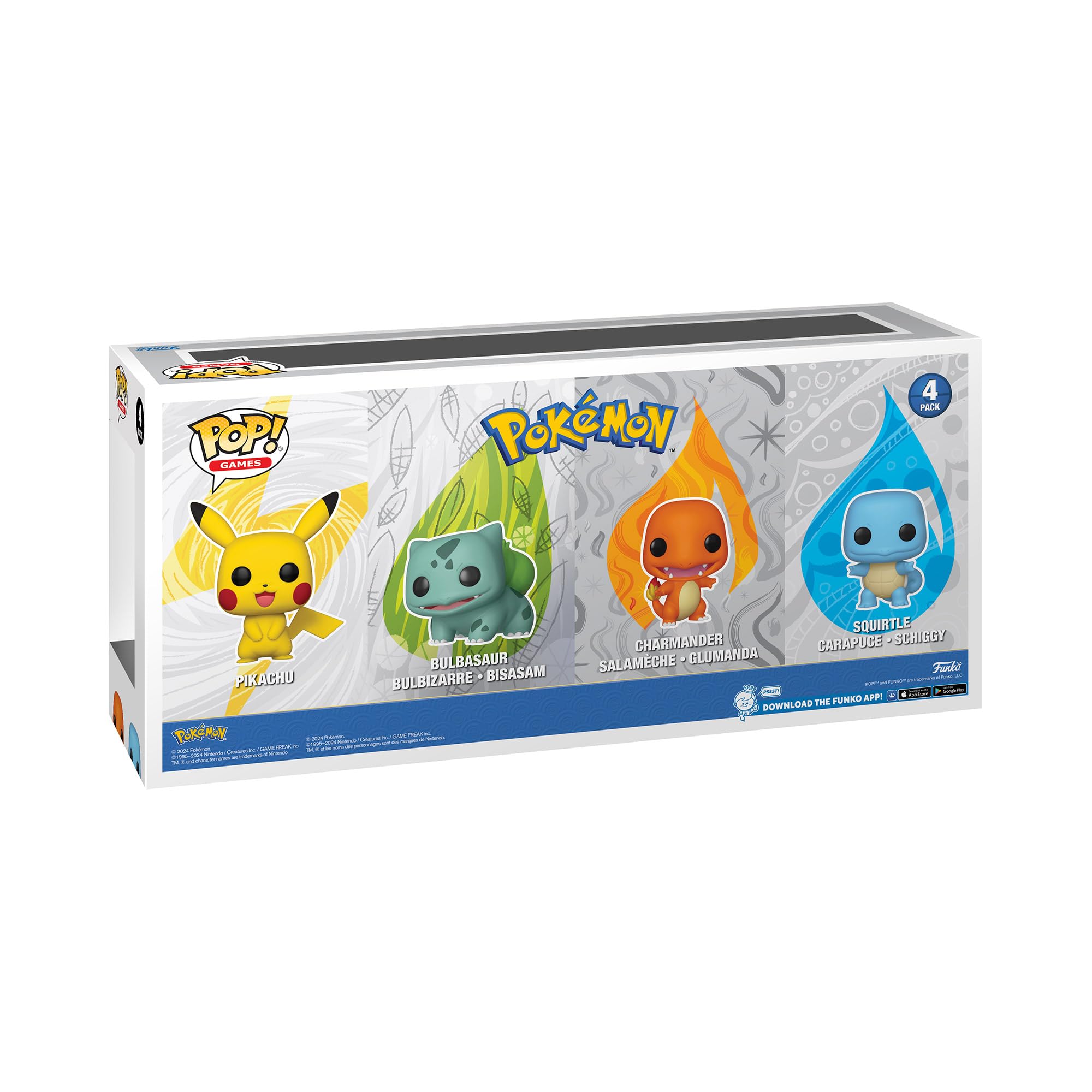 Funko POP! Games: Pokemon - Starters - 4 Pack - Pikachu - Squirtle